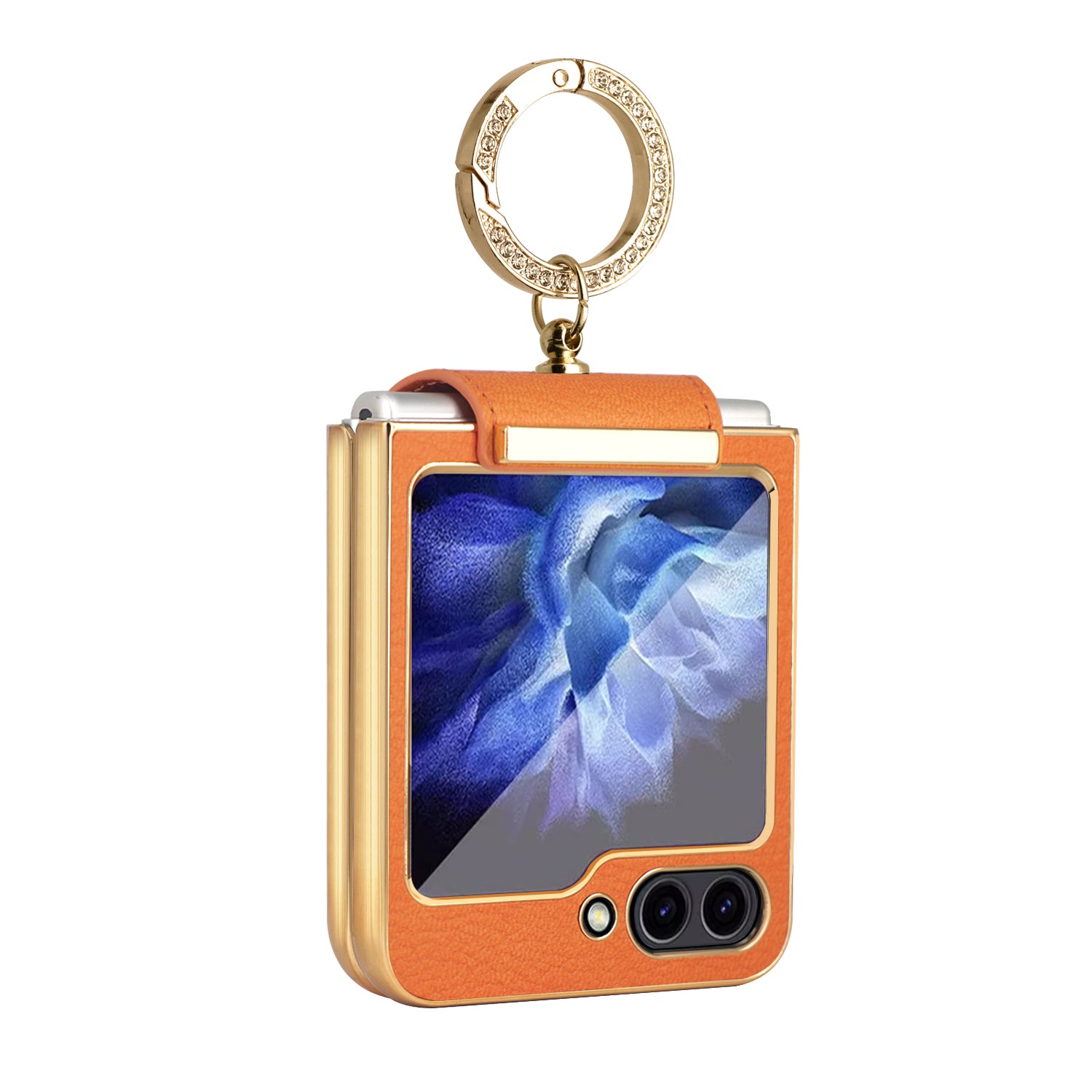 For Samsung Galaxy Z Flip5 5G Hard PC Phone Case Rhinestone Decoration Kickstand Cover with Tempered Glass Back Film For Samsung Galaxy Z Flip5 5G Hard PC Phone Case Rhinestone Decoration Kickstand Cover with Tempered Glass Back Film